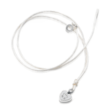 Collana con ciondolo cuore smaltato panna
