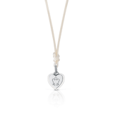 Collana con ciondolo cuore smaltato panna fronte