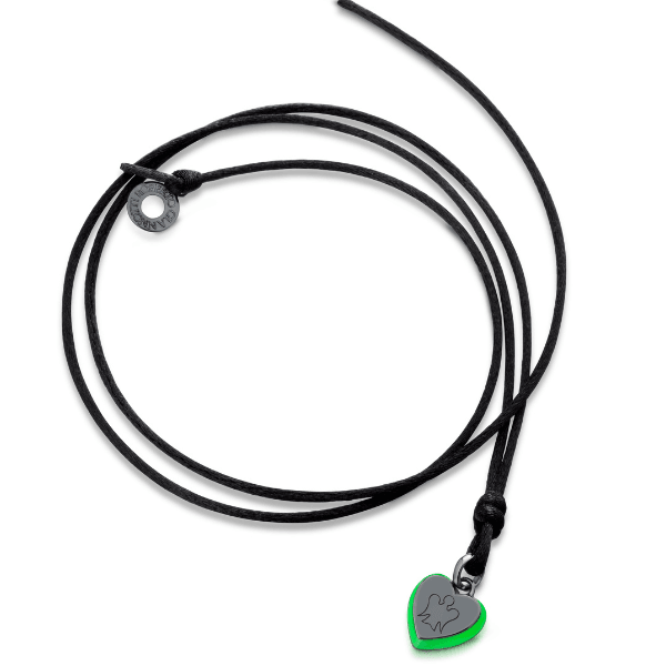 Collana con ciondolo cuore smaltato verde