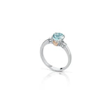 Anello con Angeli in Oro Diamanti e Acquamarina ROBERTO GIANNOTTI