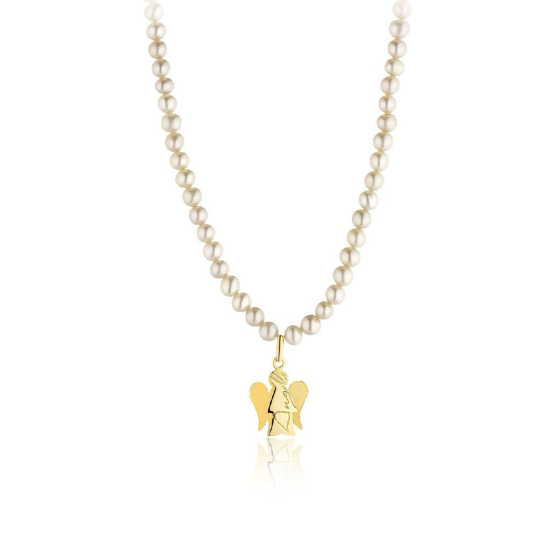 Collana di Perle con Angelo in Oro ROBERTO GIANNOTTI