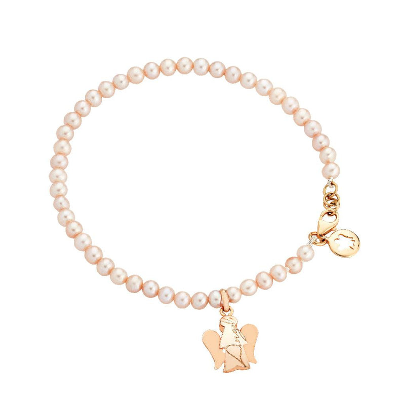 Bracciale di Perle con Angelo in Oro ROBERTO GIANNOTTI
