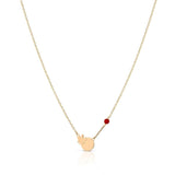 Collana bimbo/a in oro con piastrina angelo e corallo rosso - Roberto Giannotti