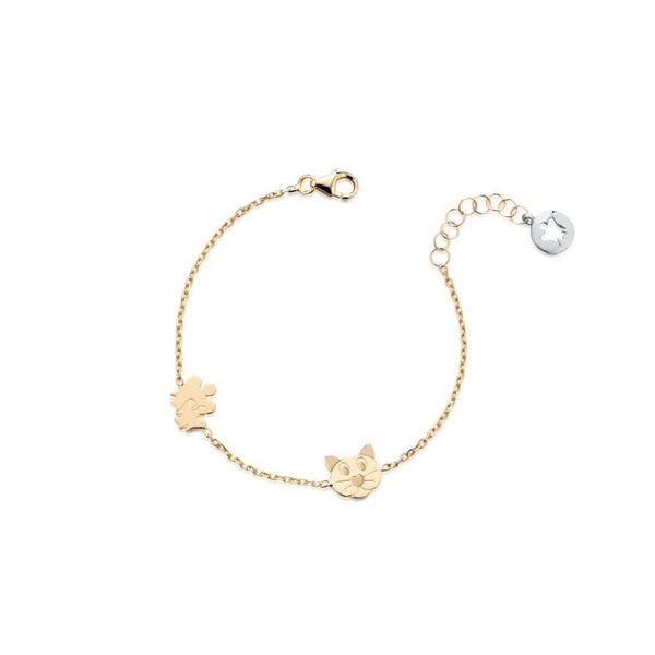 Bracciale bimbo/a in oro con angeli e gatto - Roberto Giannotti