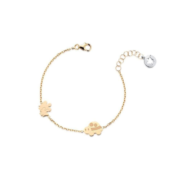 Bracciale bimbo/a in oro con angeli e tartaruga - Roberto Giannotti