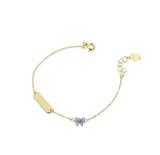 Bracciale Young con targhetta, angelo in oro giallo e fiocco - Roberto Giannotti