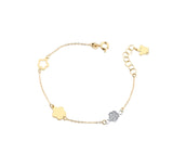 Bracciale Young con pendente angelo in oro giallo e fiore