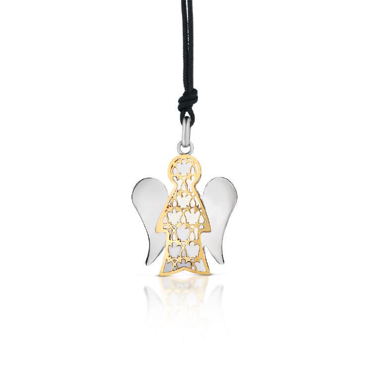 Pendente Angelo con Oro Giallo e Oro Bianco - Roberto Giannotti