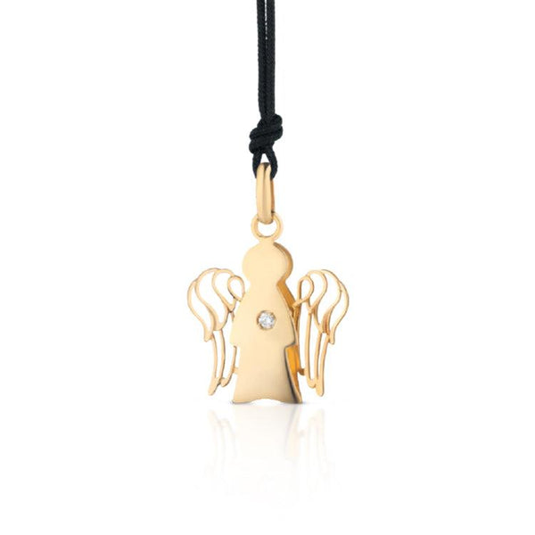 Pendente Angelo in Oro Giallo con Diamante - Roberto Giannotti
