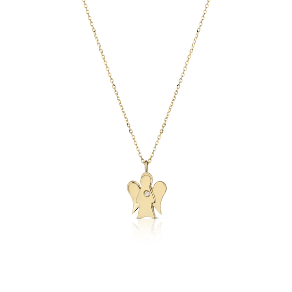 Collana con pendente angelo charm in oro e diamante  - Roberto Giannotti