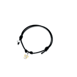 Bracciale cordino con pendente angelo abbraccio in oro e diamante  - Roberto Giannotti