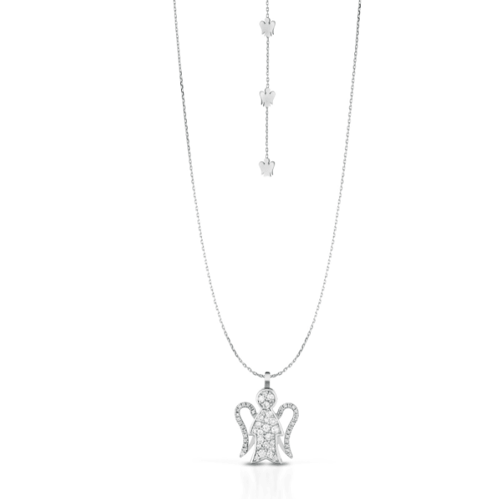 ROBERTO GIANNOTTI GIA319 - Collana Con Pendente Angelo In Argento Rosato E Cuore Con Zirconi - 3