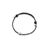 Bracciale uomo cordino verde con elemento in argento e diamante - Roberto Giannotti