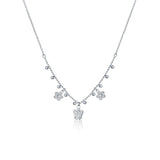 Collana Con Angelo E Fiori Charms In Argento E Zirconi - Roberto Giannotti