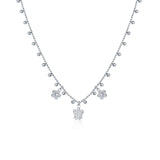 Collana Con Angelo E Fiori Charms In Argento E Zirconi - Roberto Giannotti