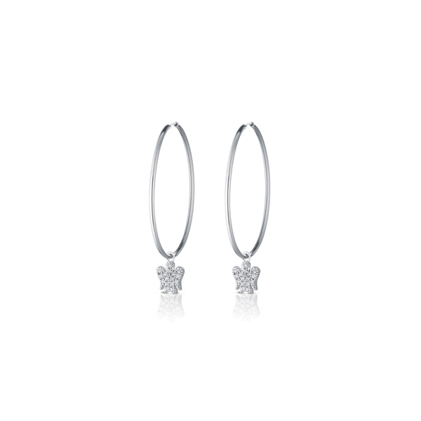 Orecchini Con Angelo Charm In Argento E Zirconi - Roberto Giannotti
