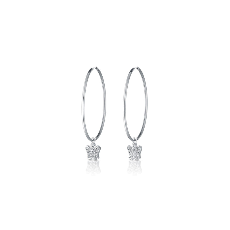 Orecchini Con Angelo Charm In Argento E Zirconi - Roberto Giannotti