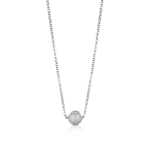 Collana in argento con perle e zirconi bianchi - Roberto Giannotti